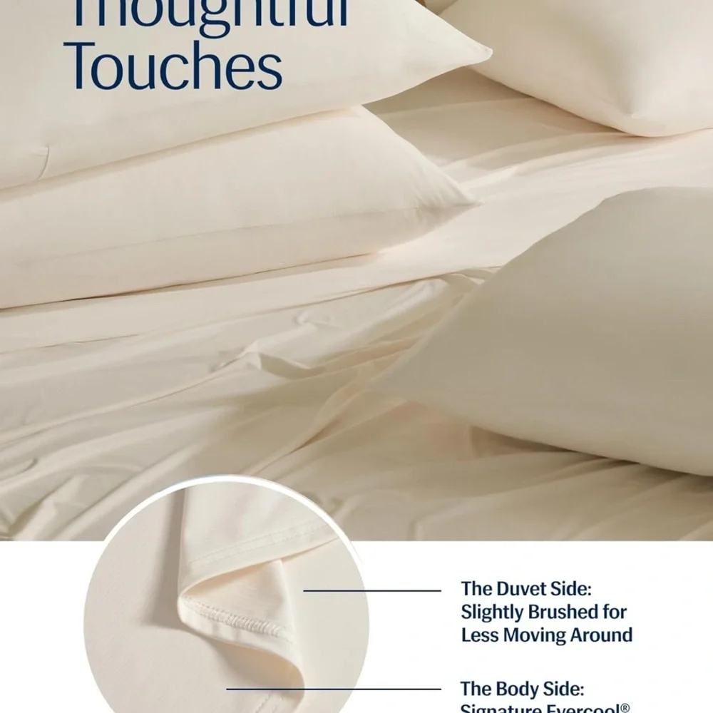 REST® Evercool®+ Flat Sheet Cali King/King Size, Breathable Luxury Bedding ivory
